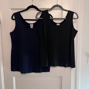 2 Chicos Sleeveless Tops - Navy and Black